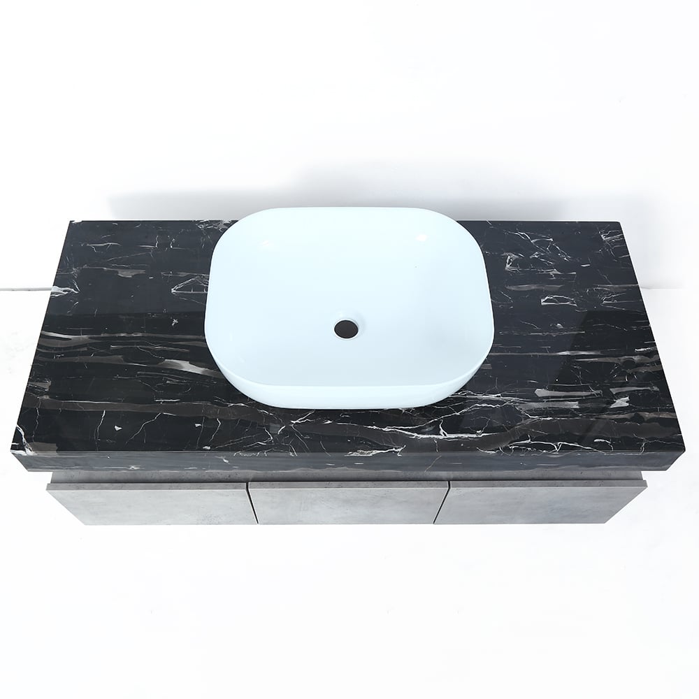 48" Modern Floating Bathroom Vanity Set with Single Vessel Sink Wall Mounted