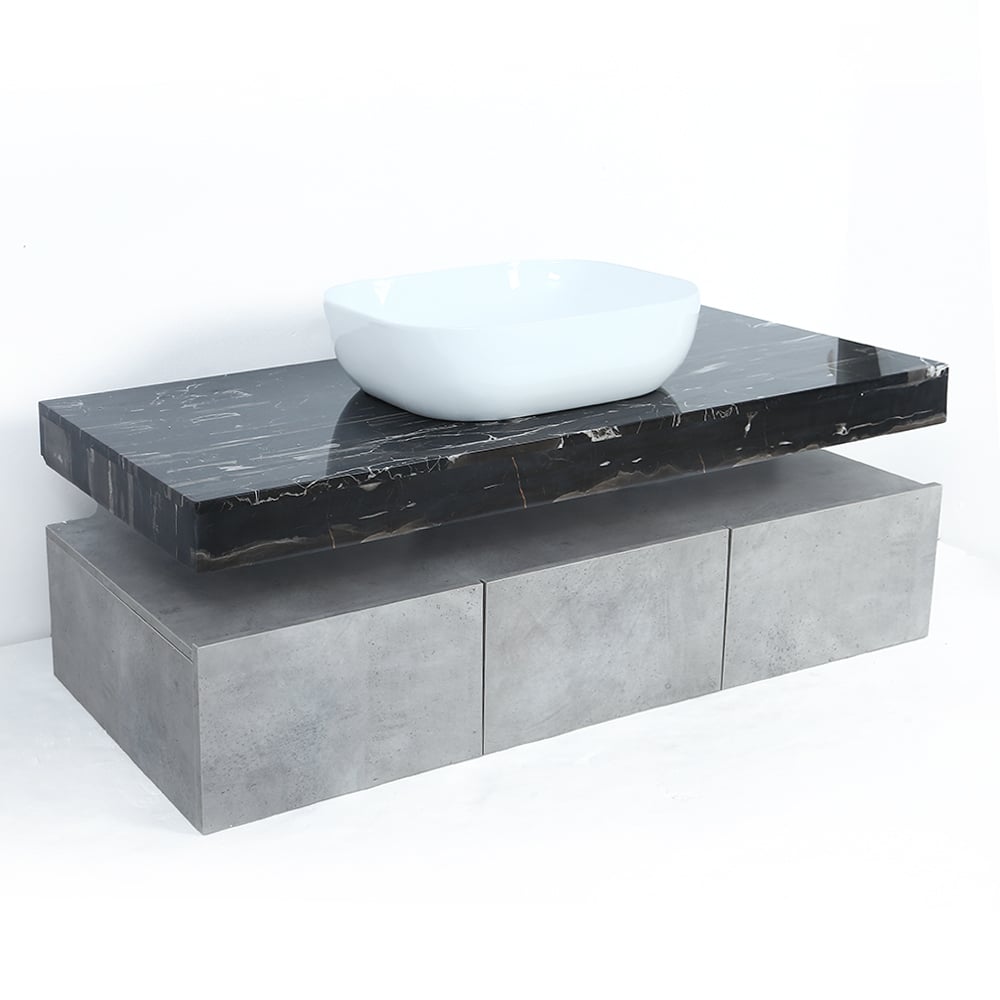 48" Modern Floating Bathroom Vanity Set with Single Vessel Sink Wall Mounted