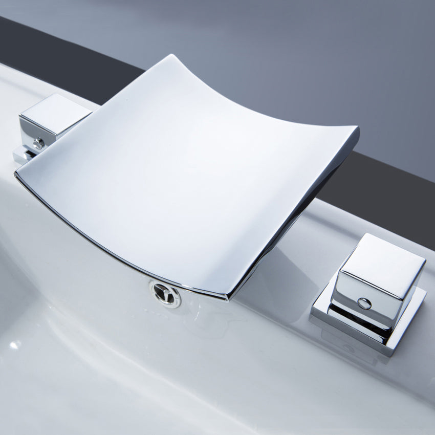 Grop Contemporary Waterfall Bathroom Faucet Chrome