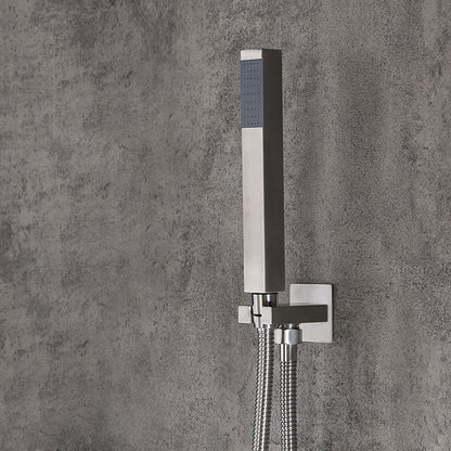 Dree LED Brushed Nickel Shower Set 10" with Hand Shower & Tub Spout Shower Combo Set