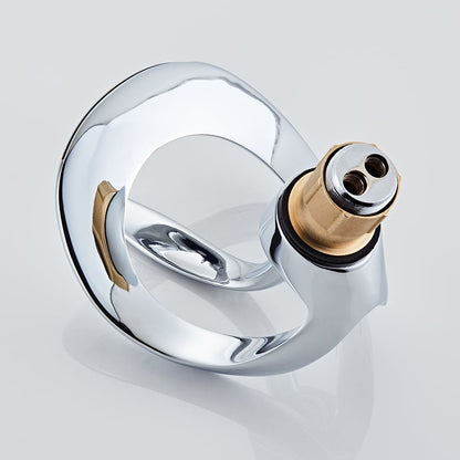 Waterfall Bathroom Sink Faucet in Chrome Single Handle Solid Brass