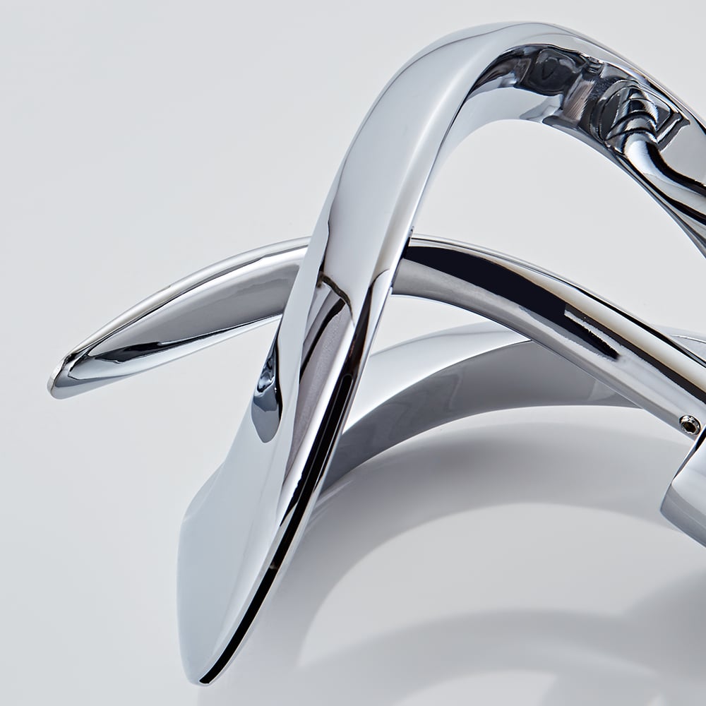 Waterfall Bathroom Sink Faucet in Chrome Single Handle Solid Brass