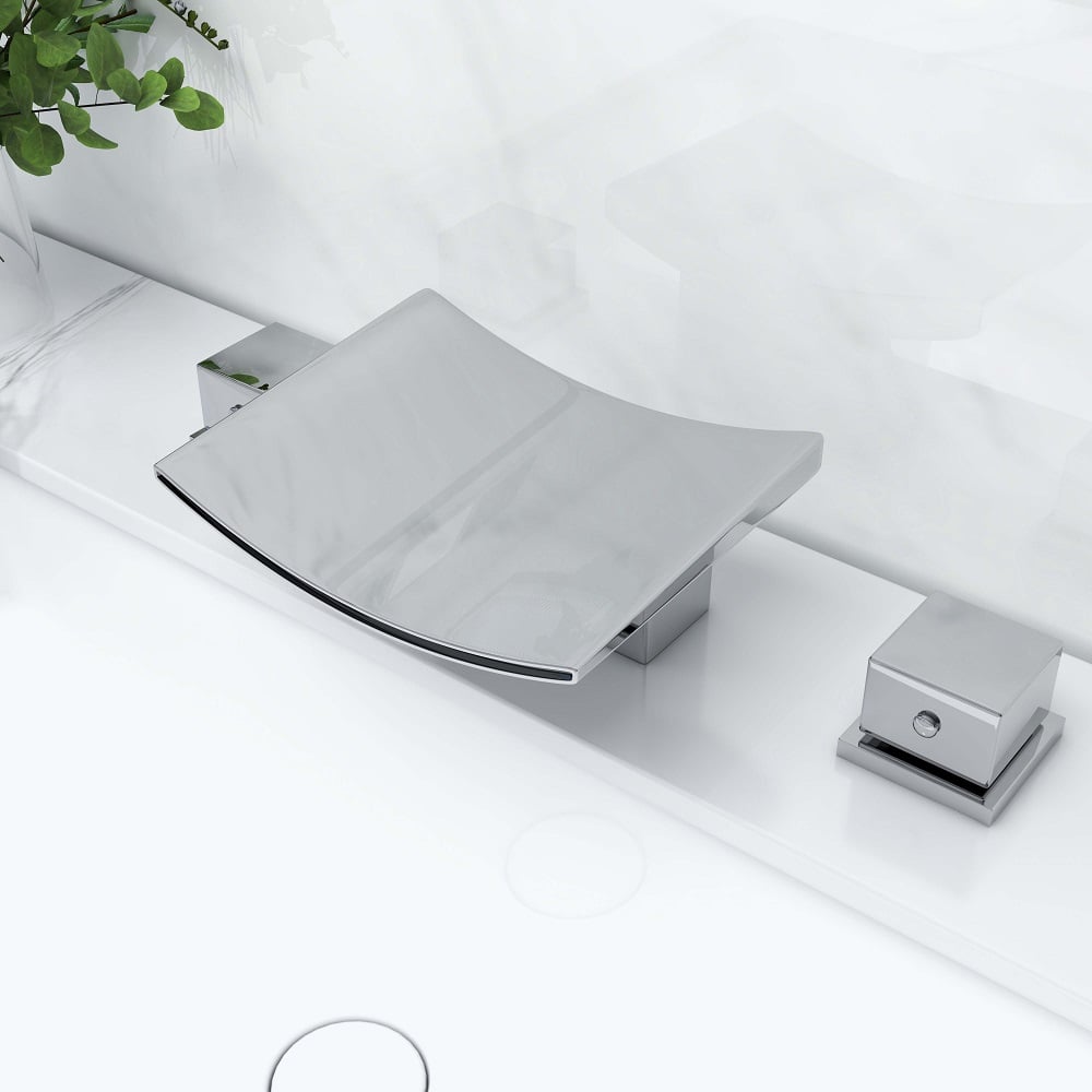Grop Contemporary Waterfall Bathroom Faucet Chrome