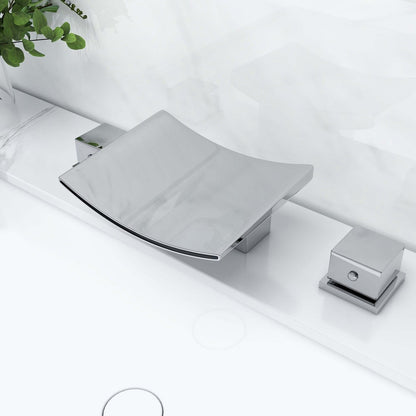 Grop Contemporary Waterfall Bathroom Faucet Chrome
