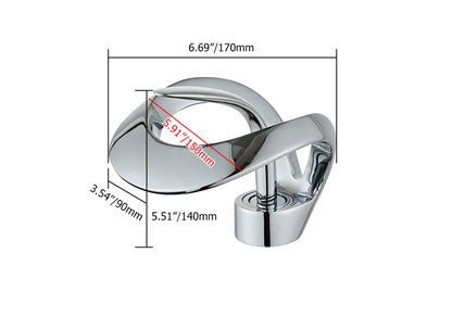 Waterfall Bathroom Sink Faucet in Chrome Single Handle Solid Brass