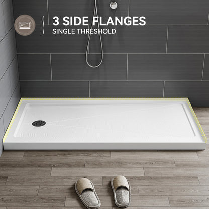 60 Inch Acrylic Shower Base with Left Drain BS6030-MB-L