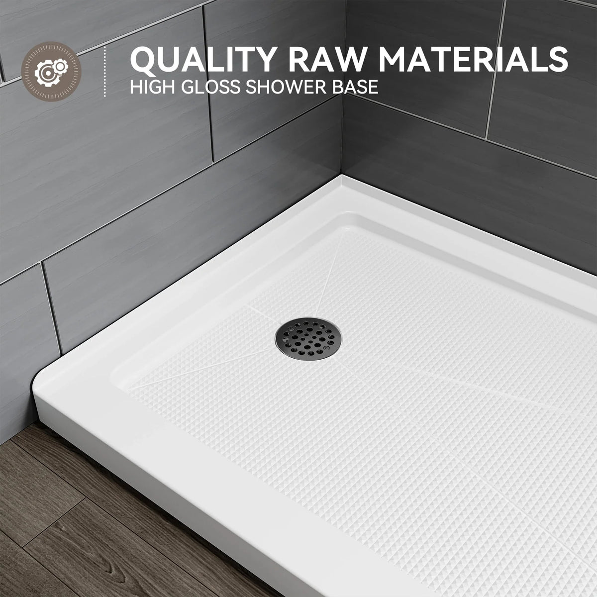 60 Inch Acrylic Shower Base with Left Drain BS6030-MB-L