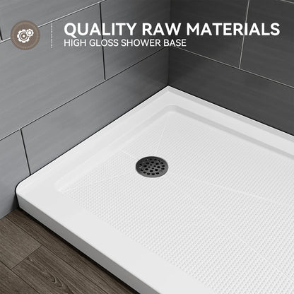 60 Inch Acrylic Shower Base with Left Drain BS6030-MB-L