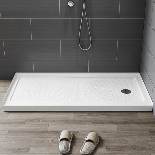 BS6030-MB-R Shower Base – 60" x 30" Right Drain Non-Slip