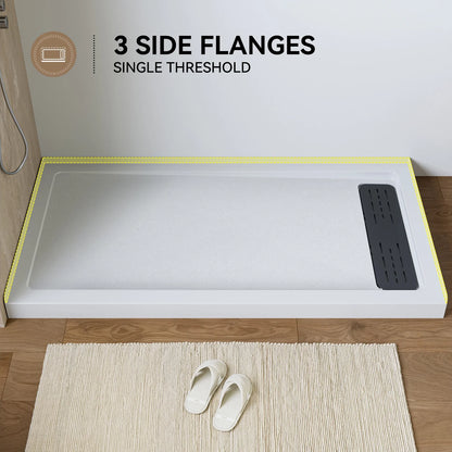 Acrylic Shower Pan with Right Drain Model BS6032-MB-R