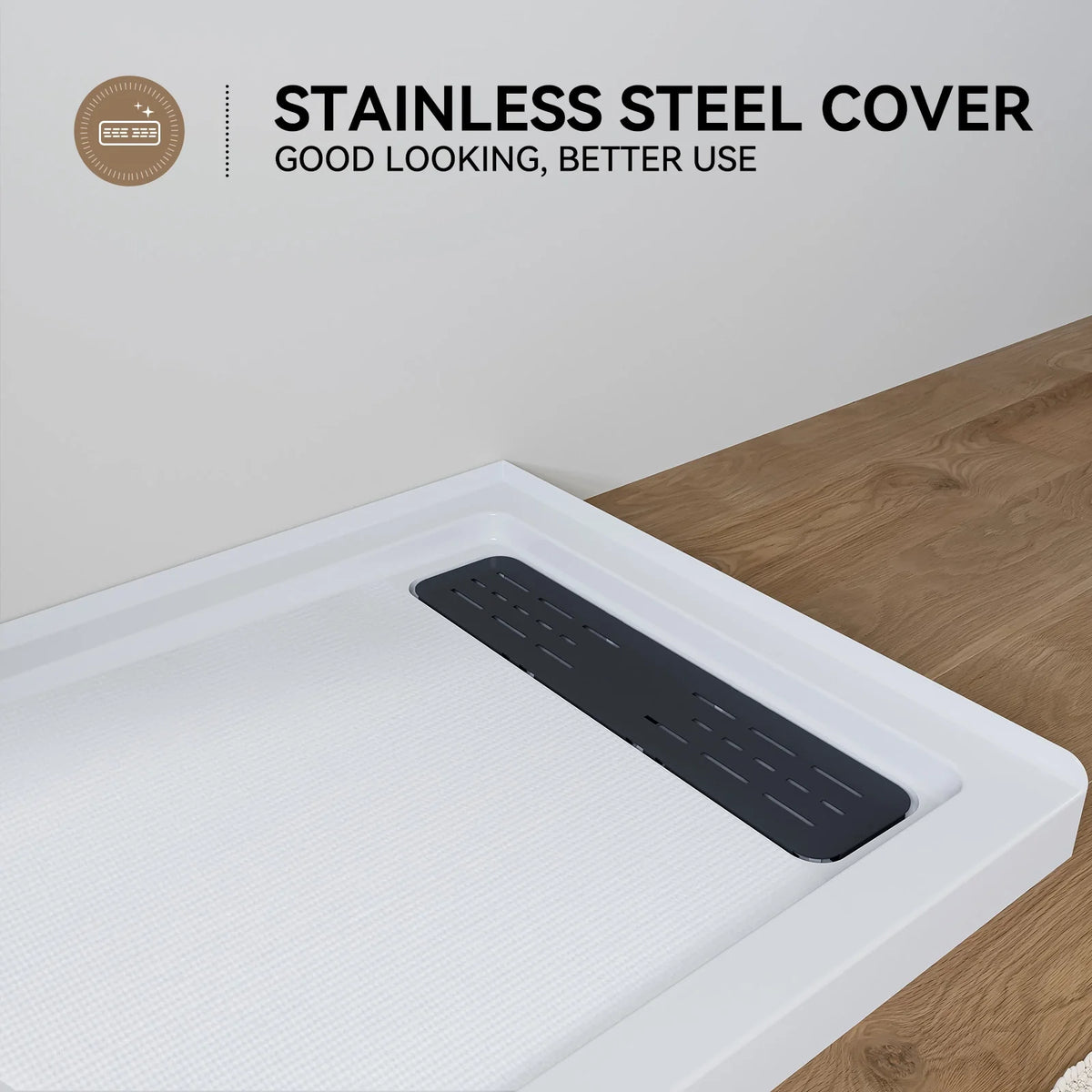 Acrylic Shower Pan with Right Drain Model BS6032-MB-R