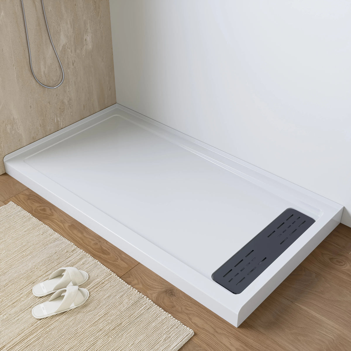 Acrylic Shower Pan with Right Drain Model BS6032-MB-R