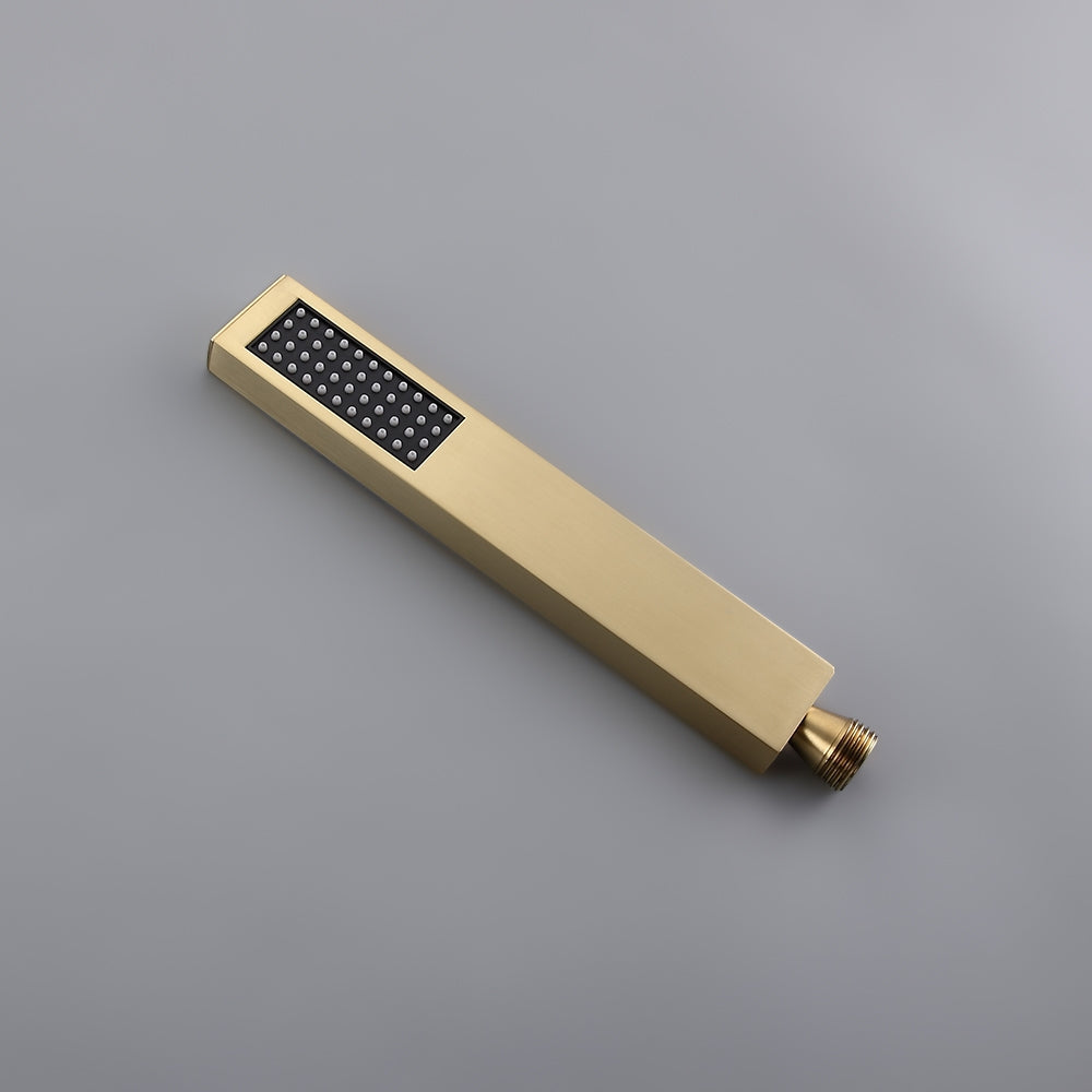 Freestanding Bathtub Faucet Gold Brushed Brass with Hand Shower
