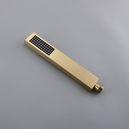 Freestanding Bathtub Faucet Gold Brushed Brass with Hand Shower
