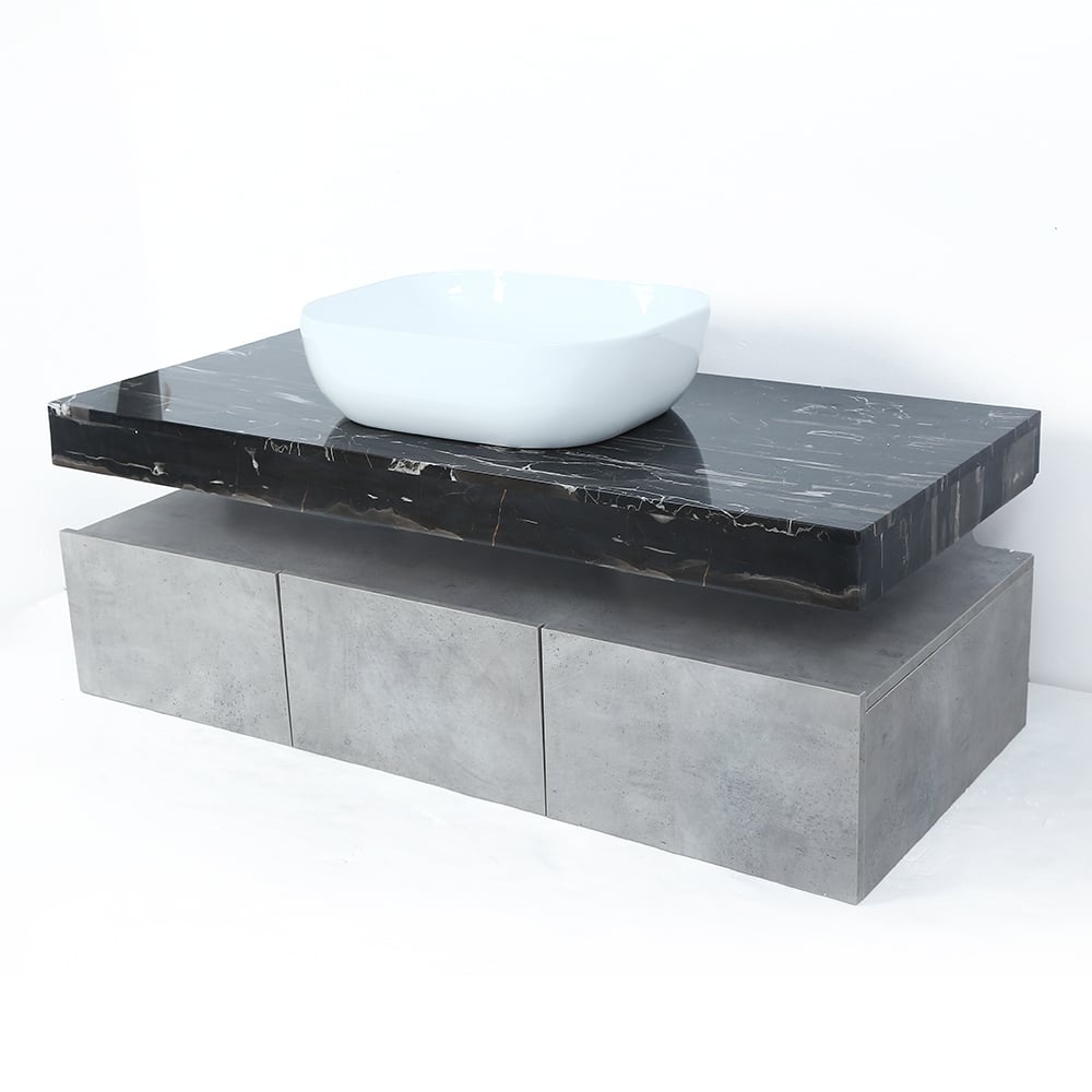 48" Modern Floating Bathroom Vanity Set with Single Vessel Sink Wall Mounted