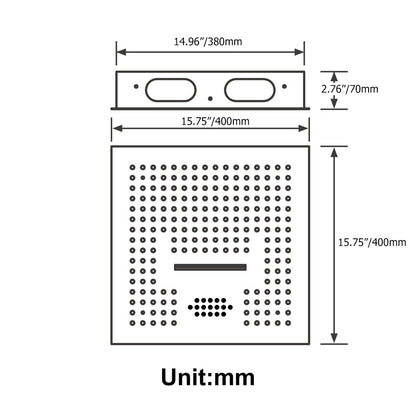 Ceiling-Mounted 16" Shower System in Brushed Gold 4-Function Thermostatic