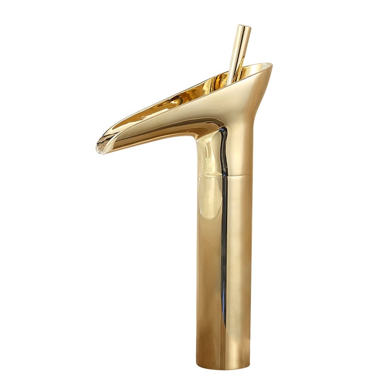 Ashfie Classic 1-Hole Single Handle Vessel Sink Waterfall Faucet Solid Brass
