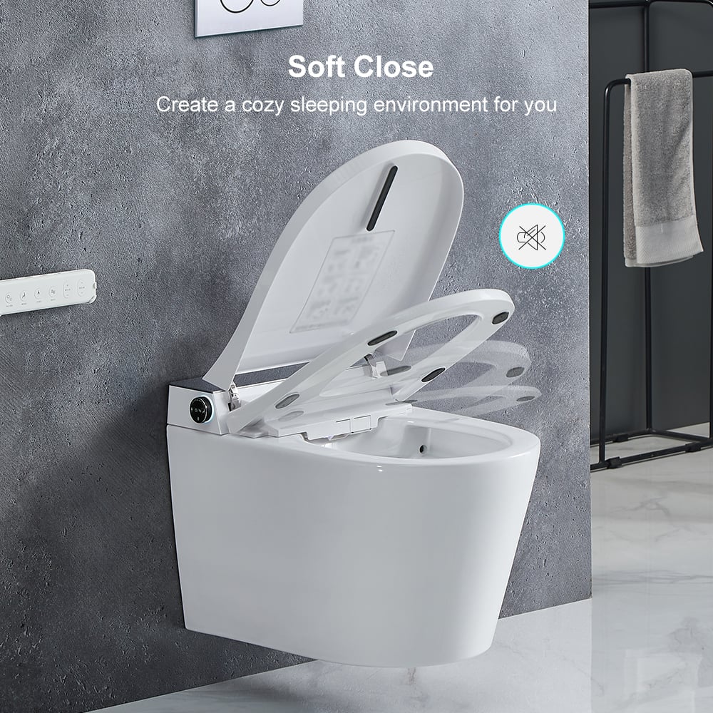 Airloo S1 Set of Two Wall-Mounted Smart Bidet Toilet with In-Wall Tank White 1.58 GPF