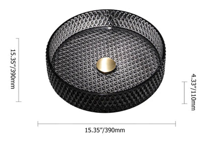 15" Vessel Transparent Diamond Shaped Crystal Glass Bathroom Wash Sink in Black