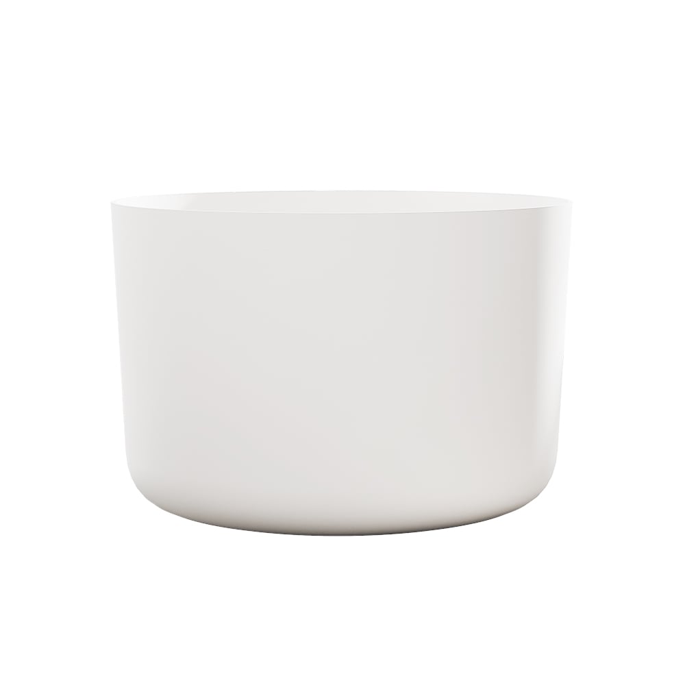 41" Japanese Modern Round  Freestanding Stone Soaking Bathtub White