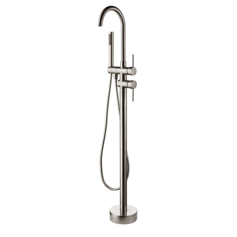 Brewst Modern Brushed Nickel Freestanding Bathtub Faucet Hand Shower Solid Brass