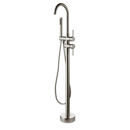 Brewst Modern Brushed Nickel Freestanding Bathtub Faucet Hand Shower Solid Brass