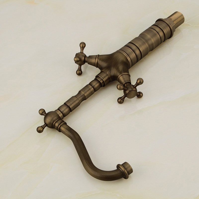 Chester Classic Style Double Cross Handle Single Hole Brass Vessel Bathroom Faucet