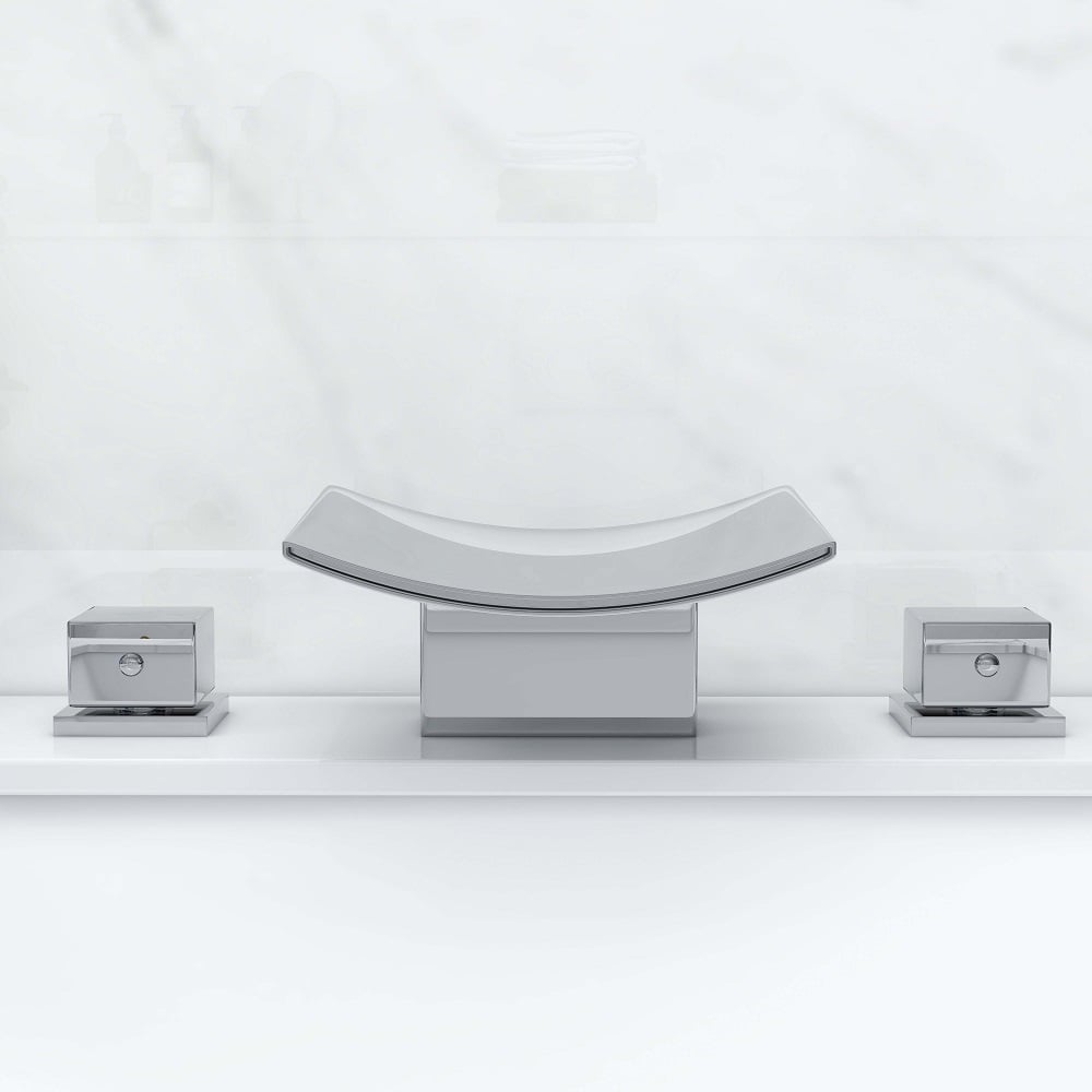Grop Contemporary Waterfall Bathroom Faucet Chrome