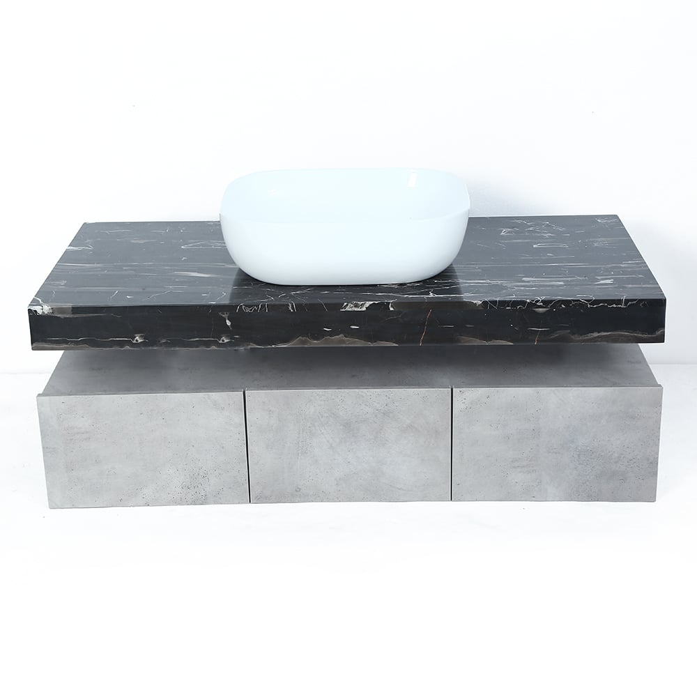 48" Modern Floating Bathroom Vanity Set with Single Vessel Sink Wall Mounted