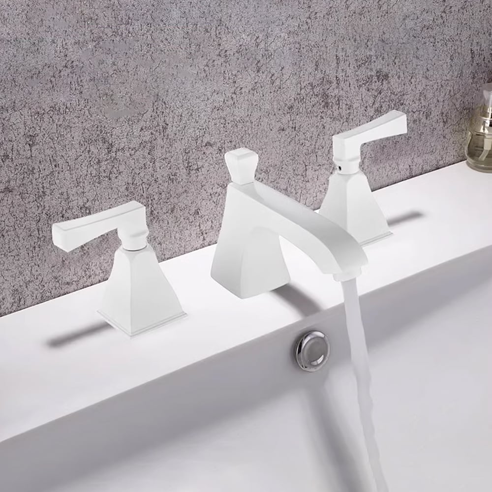Modern Widespread Chrome Bathroom Sink Faucet Double Handle Solid Brass