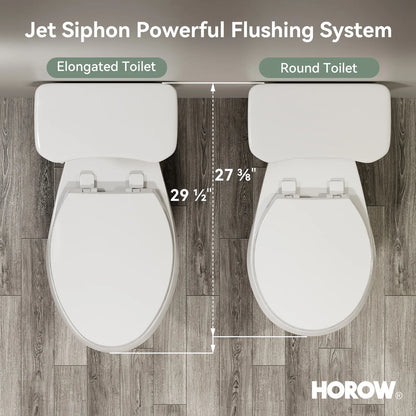 HOROW HWTT-E03S 2-Piece Toilet with 21" Comfort Height & Soft Close Seat