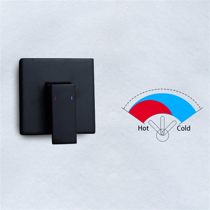 Wall Mount Matte Black Single Handle Bathroom Sink Faucet Solid Brass