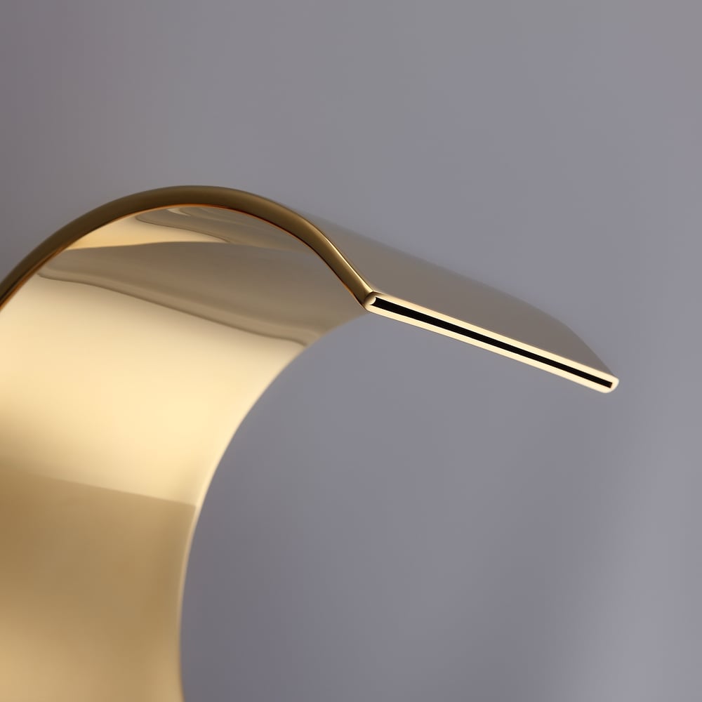 Mooni Modern Waterfall Widespread 2-Handle Bathroom Sink Faucet in Gold Solid Brass