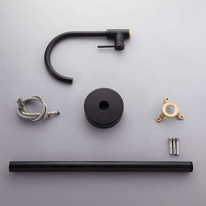 Brewst Modern Style Matte Black Single Handle Freestanding Tub Filler Faucet Solid Brass
