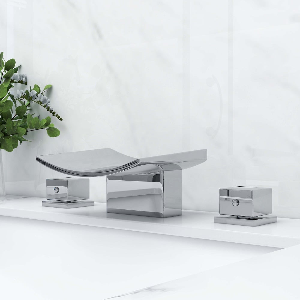 Grop Contemporary Waterfall Bathroom Faucet Chrome