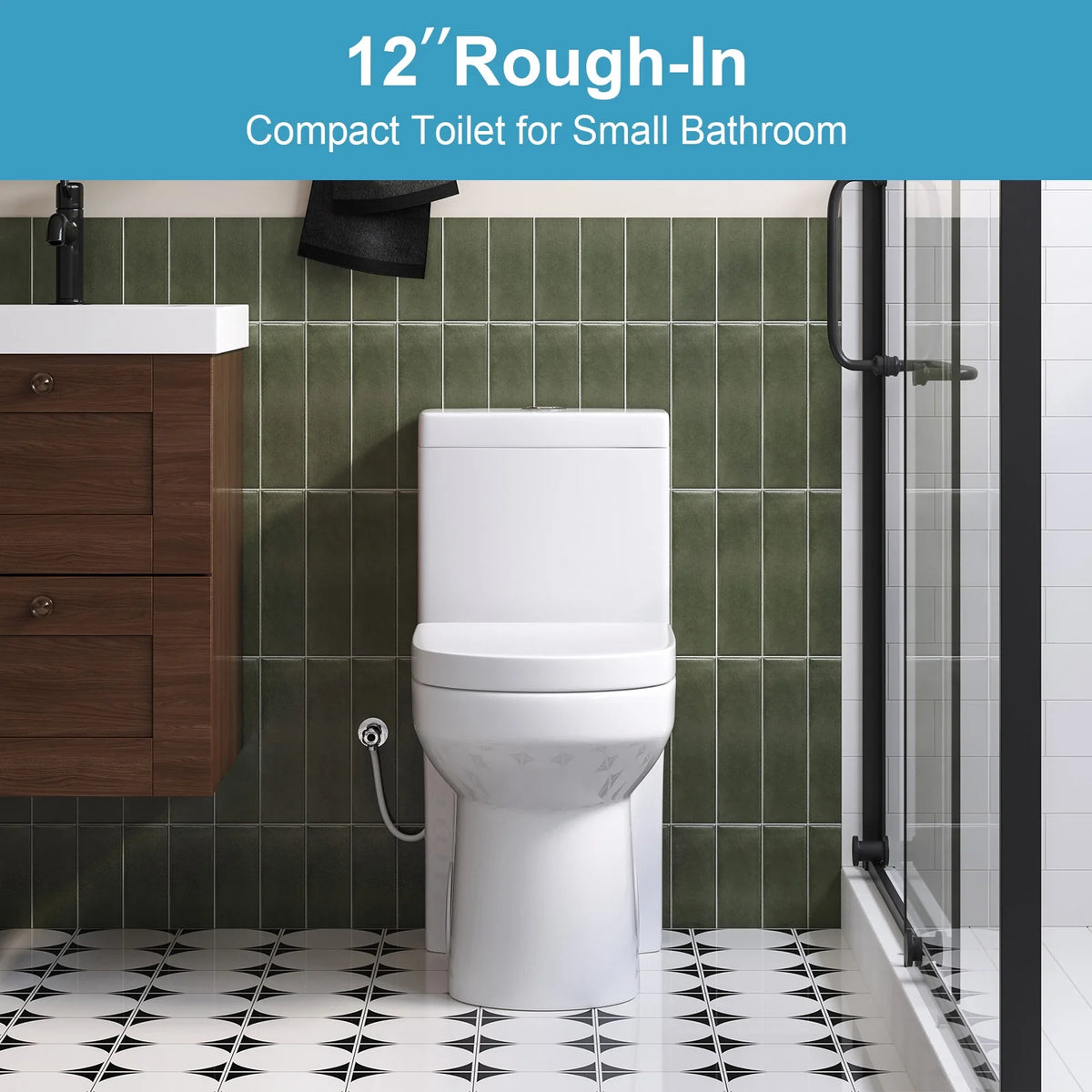 HOROW 8733U Compact Toilet, Dual-Flush System, Soft-Closing UF Seat