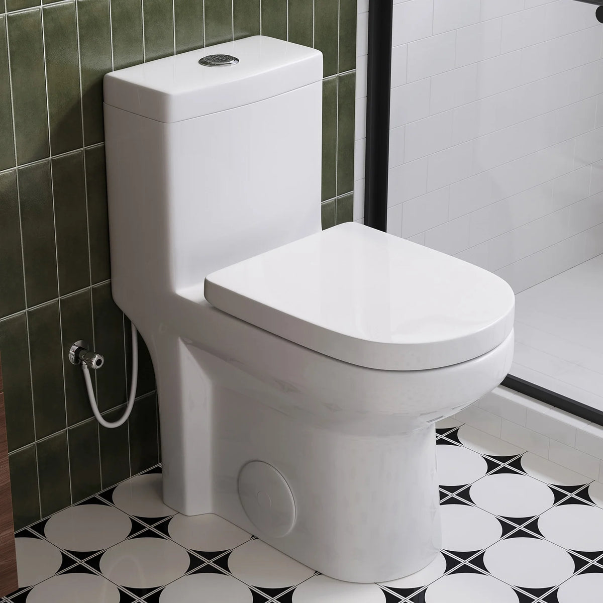 HOROW 8733U Compact Toilet, Dual-Flush System, Soft-Closing UF Seat