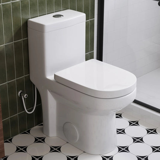 HOROW 8733U Compact Toilet, Dual-Flush System, Soft-Closing UF Seat
