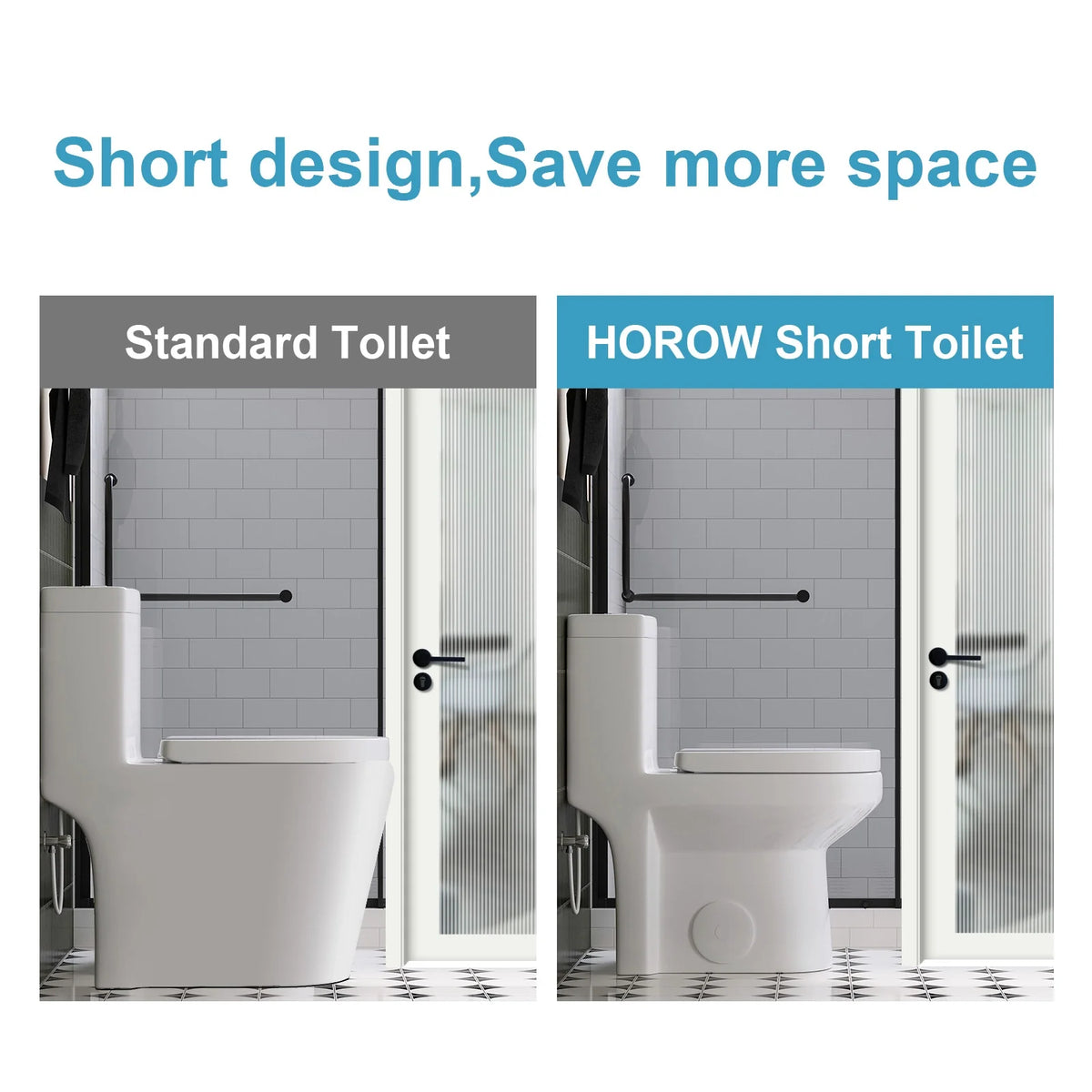 HOROW 8733U Compact Toilet, Dual-Flush System, Soft-Closing UF Seat