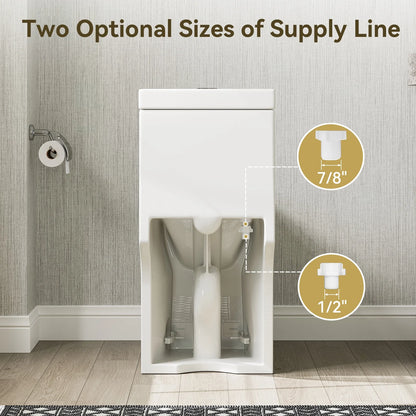 HOROW 8733-10 10-Inch Rough-In One-Piece Toilet, Compact Round Bowl