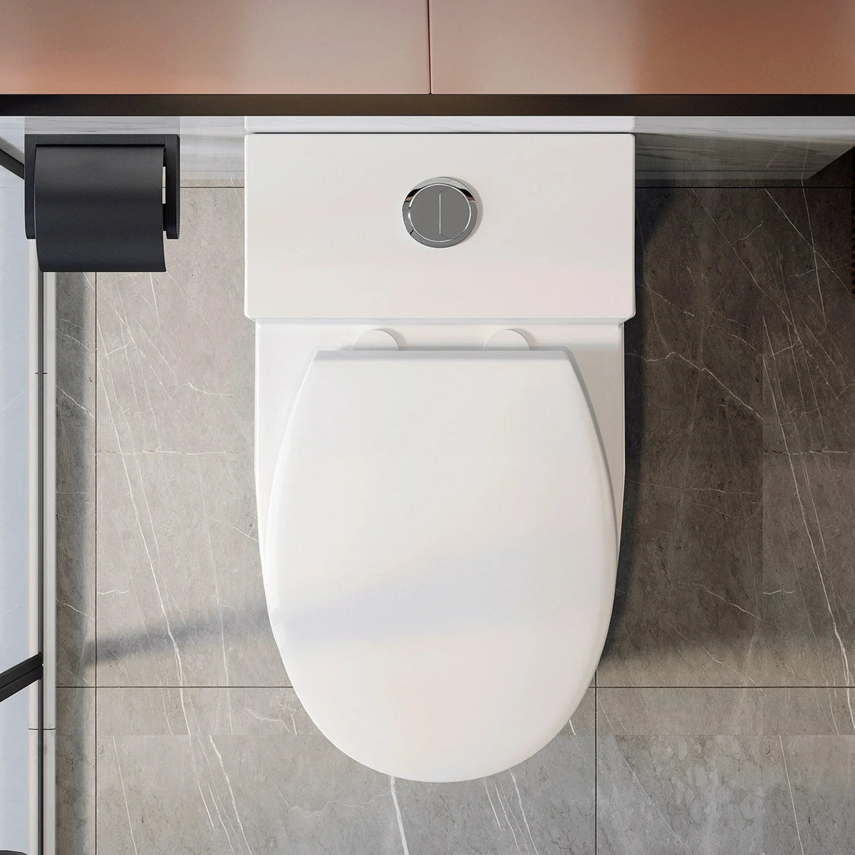 HOROW T0338W-10 10-Inch Rough-In One-Piece ADA Toilet with Dual Flush