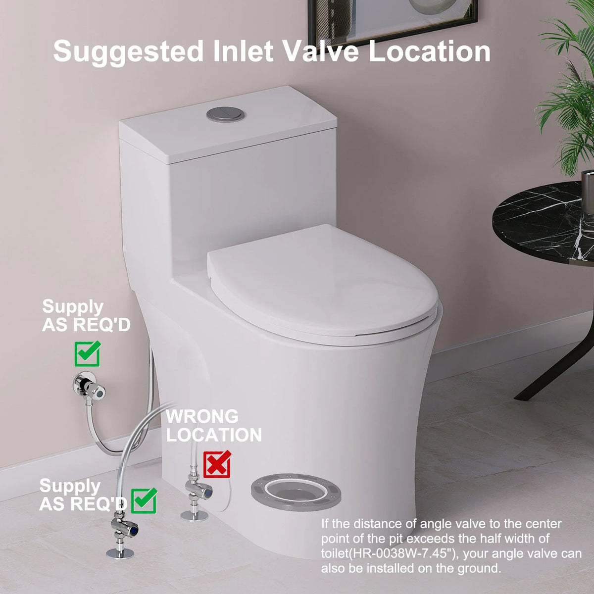 HOROW T0338W-10 10-Inch Rough-In One-Piece ADA Toilet with Dual Flush