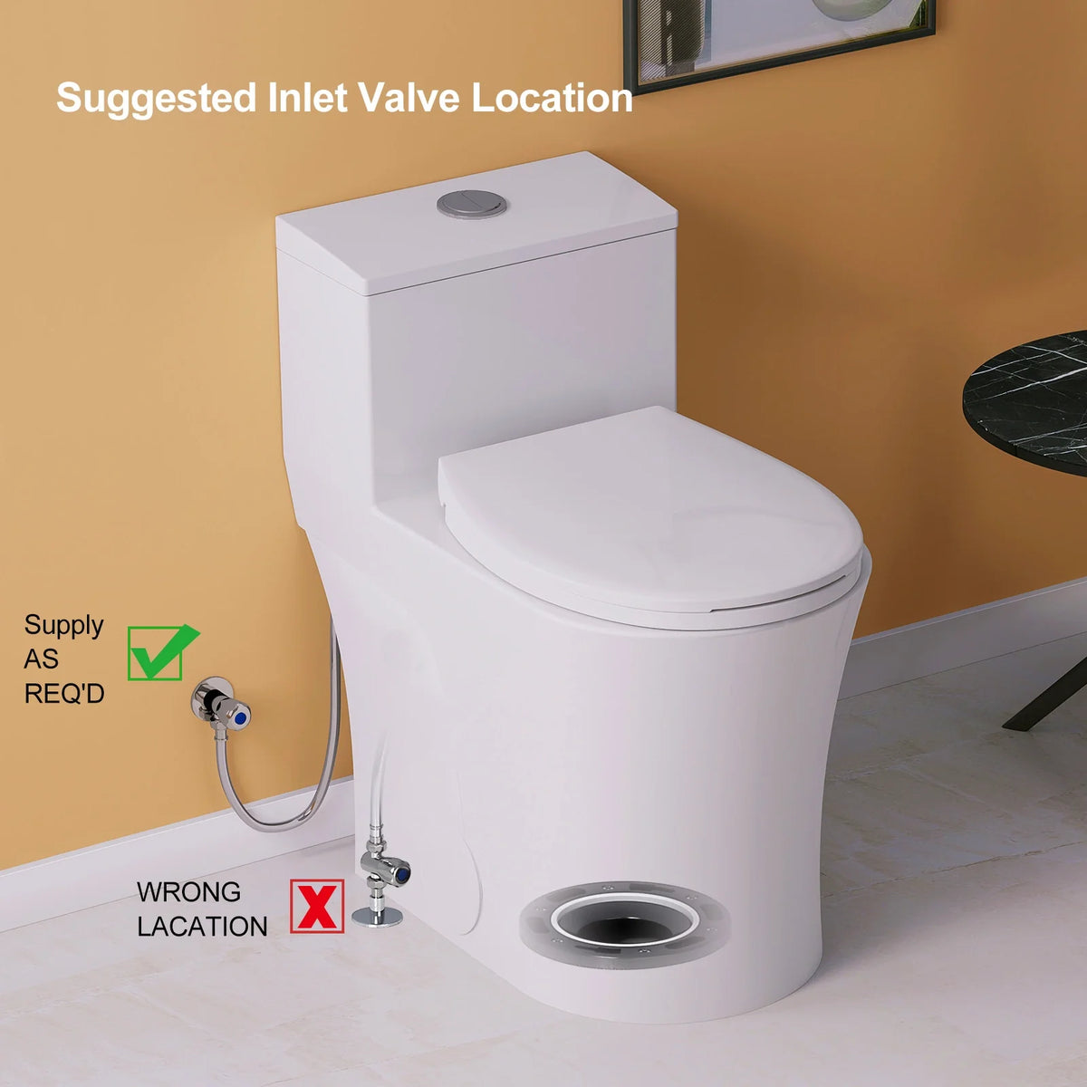 HOROW T0338W 12-Inch Rough-In One-Piece ADA Toilet with Dual Flush