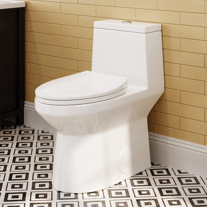 HOROW HWMT-138-10 10-Inch Rough-In One-Piece Toilet – ADA Height, Powerful Dual Flush