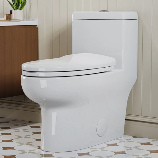 HOROW 76D-10 10 Inch Rough-In One-Piece Toilet with Dual Flush