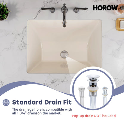 Bisque Under-Counter Bathroom Sink – Model HWTP-S5138D-BC
