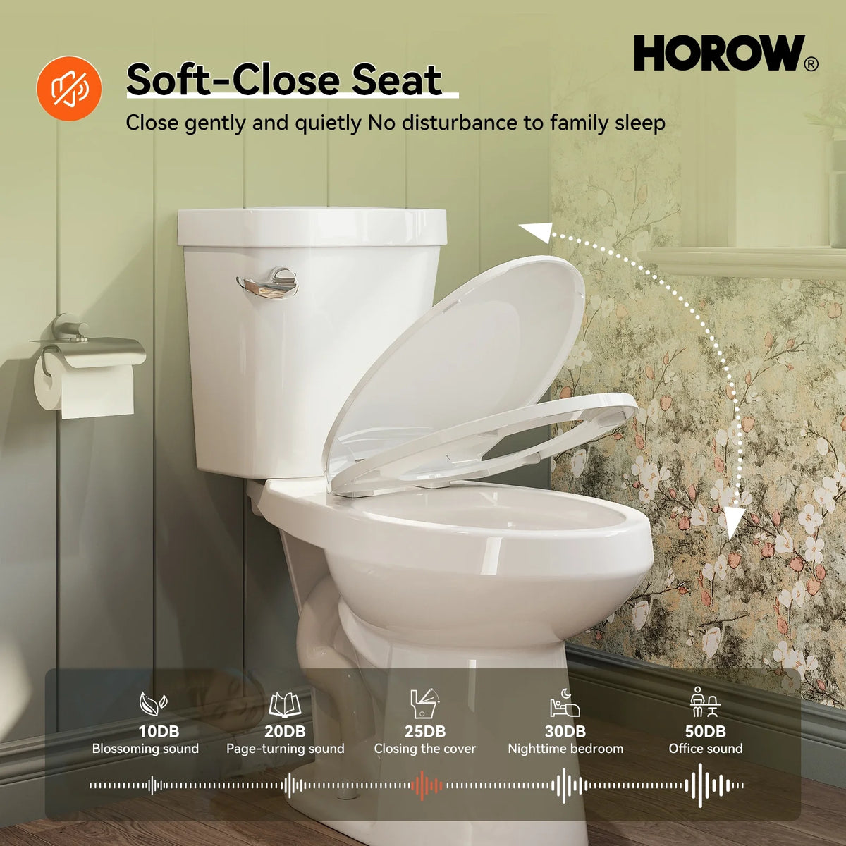 HOROW HWTT-E06S 2-Piece Toilet ADA 1.0 GPF Elongated Flush