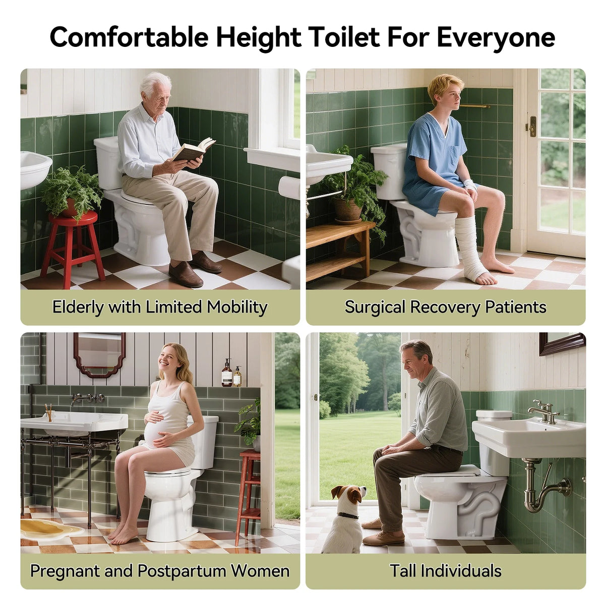 HOROW HWTT-E06S 2-Piece Toilet ADA 1.0 GPF Elongated Flush