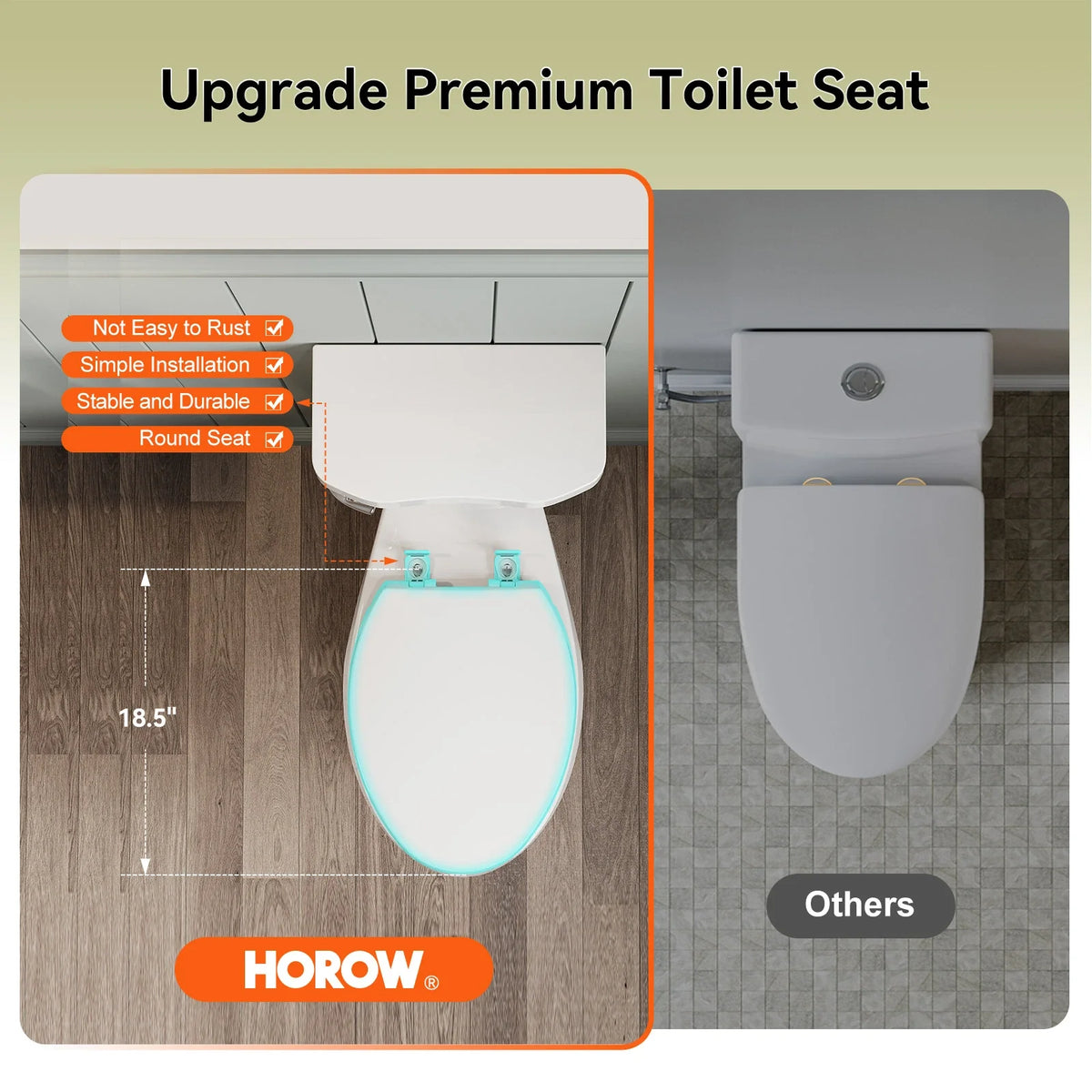 HOROW HWTT-E06S 2-Piece Toilet ADA 1.0 GPF Elongated Flush