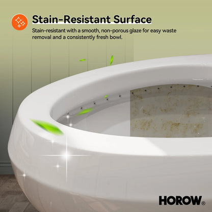 HOROW HWTT-E06S 2-Piece Toilet ADA 1.0 GPF Elongated Flush